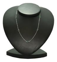 Colar Chocker Pedra Zirconia Verde Prata Legitima 925