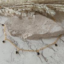 Colar Chocker Pingentes Ponto Preto
