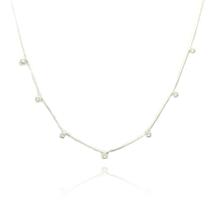 Colar Chocker Ponto de Luz Prata Legitima 925