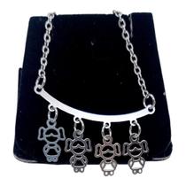 Colar CHOKER AÇO INOX Mãe 4 Filhas Meninas VAZADO FEMININO Colar CHOKER AÇO INOX Mãe 4 Filhas Meninas VAZADO FEMININO