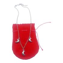 Colar CHOKER Aço Inox Pingentes Lua Tripla Delicado Moderno Colar CHOKER Aço Inox Pingentes Lua Tripla Delicado Moderno