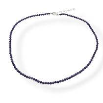 Colar Choker Ametista Natural 3mm Prata 925 Chocker com Pedra Roxa e Extensor