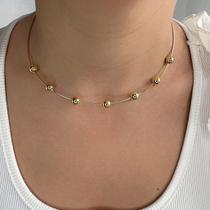 Colar Choker Aro Bolinhas Lisa Banhado em Ouro 18k Colar Choker Aro Bolinhas Lisa Banhado em Ouro 18k