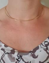 Colar Choker Aro Chique Tamanho 39cm Banhado Ouro18k - Realiza