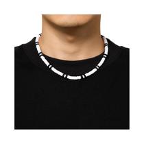 Colar Choker Boho Preto E Branco De Argila Polimérica Para Mulheres E Homens, Corrente Curta Vintage Colar Choker Boho Preto E Branco De Argila Polimérica Para Mulheres E Homens, Corrente Curta Vintage