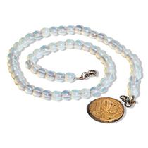 Colar Choker Bolinha 6mm Pedra Pedra da Lua Rolada 45cm