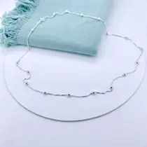 Colar Choker Bolinhas Delicadas Prata925 e Ouro18k Colar Choker Bolinhas Delicadas Prata925 e Ouro18k