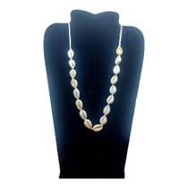 Colar Choker Búzios Natural Cordão BRANCO Concha PRAIA