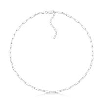 Colar Choker Cadeado Longo 3mm Prata 925