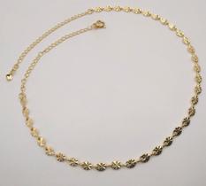 Colar Choker Chapada com Detalhes Redonda Banhada em Ouro 18K Colar Choker Chapada com Detalhes Redonda Banhada em Ouro 18K