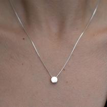 Colar Choker Círculo liso Folheado Prata 925 P