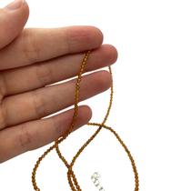 Colar Choker Citrino Micro Facetada 2mm Natural Prata 925