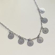 Colar Choker com Mandalas Pequenas em Aço Inox Colar Choker com Mandalas Pequenas em Aço Inox