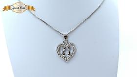 Colar Choker com Pingente Coração Casal Gatos, folheado antialérgico. Colar Choker com Pingente Coração Casal Gatos, folheado antialérgico.