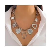 Colar Choker Com Pingente De Coração Gótico Para Mulheres, Acessórios De Joias Em Metal Punk Com