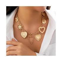 Colar Choker Com Pingente De Coração Gótico Para Mulheres, Acessórios De Joias Em Metal Punk Com