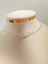 Colar Choker Coração Prata