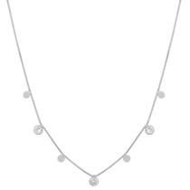 Colar Choker Cordao Pedras e círculos Folheado Prata 925