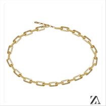 Colar Choker Corrente com detalhes em micro zircônia