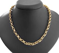 Colar Choker Corrente Feminina Elo Português Folheado A Ouro 4mm