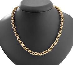 Colar Choker Corrente Feminina Elo Português Folheado A Ouro