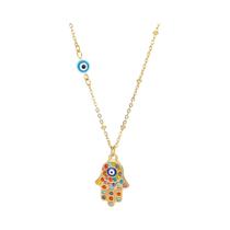 Colar Choker De Aço Inoxidável Dourado Com Olho Grego Hamsa Para Mulheres, Presente De Joia De Natal