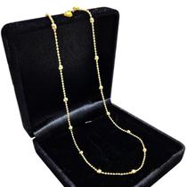 Colar Choker De Bolinhas 40cm Banho De Ouro 4836A
