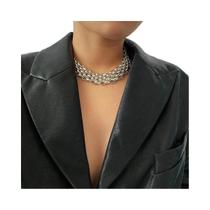 Colar Choker De Corrente Chunky Dourada Para Mulheres PuRui Punk Hip Hop Joias De Moda Em Camadas