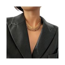 Colar Choker De Corrente Grossa Dourada Para Mulheres PuRui, Joia De Moda Punk Hip Hop Em Camadas Colar Choker De Corrente Grossa Dourada Para Mulheres PuRui, Joia De Moda Punk Hip Hop Em Camadas