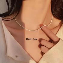 Colar Choker De Corrente Prateada Brilhante Para Mulheres E Meninas, Joias Para Casamento E Festas
