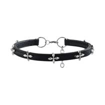 Colar Choker De Couro Preto Vintage Gótico Feminino, Joia Punk Trendy Y2K