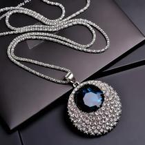 Colar Choker De Cristal Cinza Para Mulheres, Acessórios De Moda Com Pingente Longo