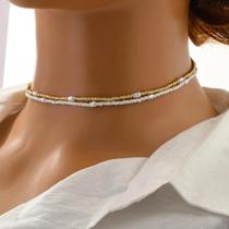 Colar Choker De Miçangas Multicoloridas Em Camadas, 2 Peças, Joias De Verão Feitas À Mão Para Colar Choker De Miçangas Multicoloridas Em Camadas, 2 Peças, Joias De Verão Feitas À Mão Para