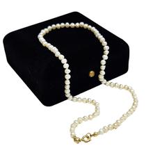 Colar Choker De Pérolas 3 e 4mm 40cm Banho De Ouro 4808 Colar Choker De Pérolas 3 e 4mm 40cm Banho De Ouro 4808