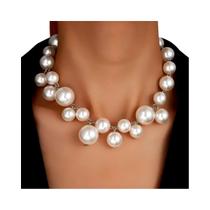 Colar Choker De Pérolas Irregulares Para Mulheres, Joia Simples Com Corrente De Contas, Presente Colar Choker De Pérolas Irregulares Para Mulheres, Joia Simples Com Corrente De Contas, Presente