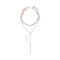 Colar Choker Duplo Com Franjas Longas Em Cristal Preto Para Mulheres, Joias De Casamento Em Moda