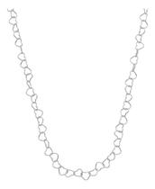 Colar Choker Elo Coração 45cm Prata 925 Feminino Unissex