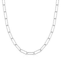 Colar Choker Elo Longo Cadeado Diamantado Em Prata 925