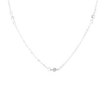 Colar Choker Elo Português 5 Zircônias Redondas Prata 925