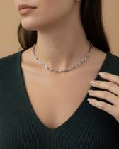 Colar Choker Elos Grossos Acabamento Fosco em Aço Inox