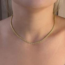 Colar Choker Elos Mini Texturizado Banhado em Ouro 18k Colar Choker Elos Mini Texturizado Banhado em Ouro 18k