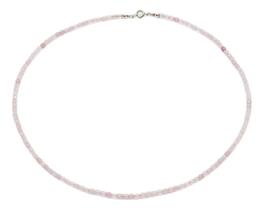 Colar Choker Em Pedra Quartzo Rosa Facetada 3mm Colar Choker Em Pedra Quartzo Rosa Facetada 3mm