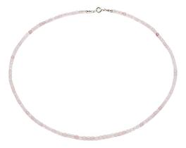 Colar Choker Em Pedra Quartzo Rosa Facetada 3mm Rosa-claro Colar Choker Em Pedra Quartzo Rosa Facetada 3mm Rosa-claro