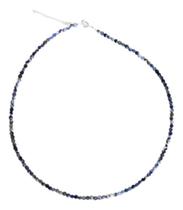 Colar Choker Em Pedra Sodalita Facetada 3mm