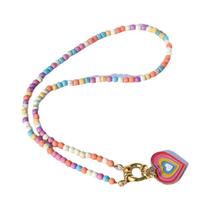 Colar Choker Feminino Boêmio Com Pingente De Coração Arco-Íris E Borboleta, Joia De Verão, Presente