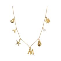 Colar Choker Feminino Boho Estrela-do-mar Surfista Praia A-Z Joia Da Moda Acessórios De Verão