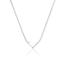 Colar Choker Feminino Prata 990 Adulto Gargantilha Coração
