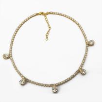 Colar Choker Festa Riviera Banhado a Ouro 18k