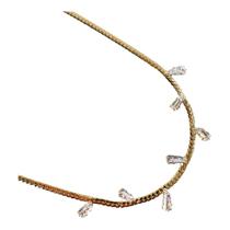 Colar Choker fitinha 7 zirconias