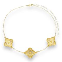 Colar Choker Flor Virginia Chapa Banhado a Ouro 18k